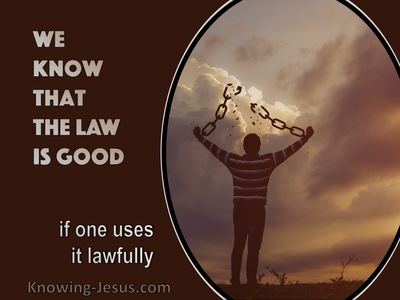 1 Timothy 1:8  We Know That The Law Is Good (brown) 